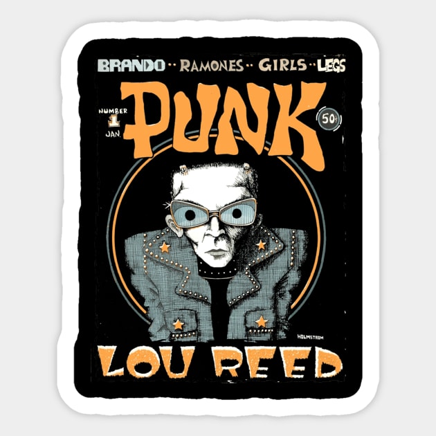 PUNK MAGAZINE- ZINE- LOU REED #1 Sticker by The Jung Ones